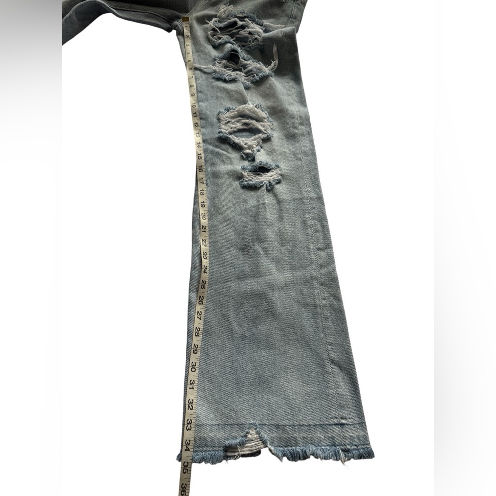 Petra 153 Light Wash Distressed Wide-Leg Frayed Hem Women’s Jeans Size 7 / 27 - Picture 9 of 9